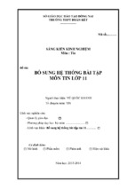 Skkn bổ sung hệ thống bài tập tin học lớp 11 thpt đoàn kết [123doc]   skkn bo sung he thong bai tap tin hoc lop 11 thpt doan ket