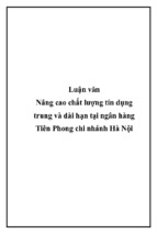 Nâng cao chất lượng tín dụng trung và dài hạn tại ngân hàng tiên phong chi nhánh hà nộighjk