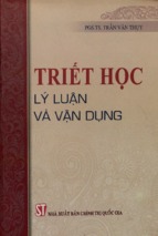 Triết học  lý luận và vận dụng  trần văn thụy