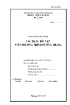 Skkn các dạng bài tập viết phương trình đường thẳng