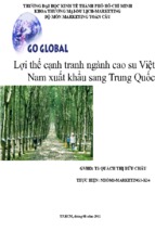 Lợi thế cạnh tranh ngành cao su việt nam xuất khẩu sang trung quốc