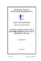 Xây dựng các biện pháp duy trì và phát triển thị trường cho công ty prudential việt nam