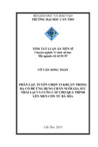 Tóm tắt luận án tiến sĩ vi sinh vật học  phân lập, tuyển chọn vi khuẩn trong dạ cỏ để ứng dụng chăn nuôi gia súc nhai lại và cung cấp cho quá trình lên men cồn từ bã mía