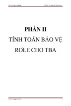 Tính toán bảo vệ rơle cho tba