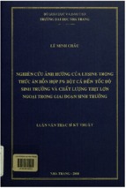 Nghiên cứu ảnh hưởng của lysine trong thức ăn hỗn hợp 5% bột cá đến tốc độ sinh trưởng và chất lượng thịt lợn ngoại trong giai đoạn sinh trưởng 