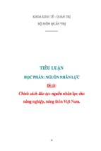 Chính sách đào tạo nguồn nhân lực cho nông nghiệp, nông thôn việt nam.