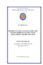 Mở rộng và nâng cao chất lượng cho vay đối với dnvvn tại vùng 7 ngân hàng tmcp kỹ thương việt nam