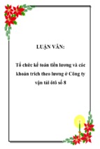 Tổ chức kế toán tiền lương và các khoản trích theo lương ở công ty vận tải ôtô số 8