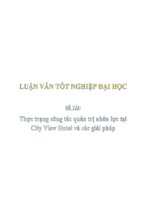 Thực trạng công tác quản trị nhân lực tại city view hotel và các giải pháp