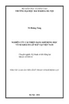 Tóm tắt luận án tiến sĩ cơ khí động lực nghiên cứu cải thiện dạng khí động học vỏ xe khách lắp ráp tại việt nam