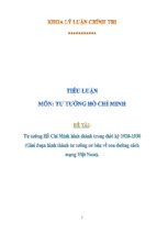 Tư tưởng hồ chí minh hình thành trong thời kỳ 1920 1930 (giai đoạn hình thành tư tưởng cơ bản về con đường cách mạng việt nam