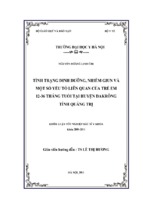 Tình trạng dinh dưỡng, nhiễm giun và một số yếu tố liên quan của trẻ em 12 36 tháng tuổi tại huyện đakrông tỉnh quảng trị