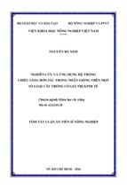 Tóm tắt luận án tiến sĩ nông nghiệp nghiên cứu và ứng dụng hệ thống chiếu sáng đơn sắc trong nhân giống trên một số loại cây trồng có giá trị kinh tế