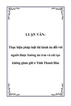 Thực hiện pháp luật thi hành án đối với người được hưởng án treo và cải tạo không giam giữ ở tỉnh thanh hóa