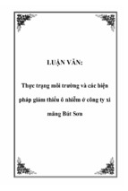 Thực trạng môi trường và các biện pháp giảm thiểu ô nhiễm ở công ty xi măng bút sơn