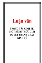 Trọng tài kinh tế  một hình thức giải quyết tranh chấp kinh tế