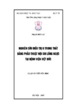 Luận án tiến sĩ y học  nghiên cứu điều trị u trung thất bằng phẫu thuật nội soi lồng ngực tại bệnh viện việt đức