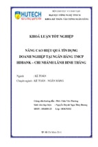 Nâng cao hiệu quả hoạt động tín dụng doanh nghiệp tại nhtcmp hdbank   cn lãnh binh thăng