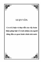 Cơ sở lý luận và thực tiễn của việc hoàn thiện pháp luật về trách nhiệm của người đứng đầu cơ quan hành chính nhà nước