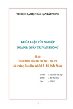 Thực trạng về công tác văn thƣ   lƣu trữ tại trƣờng cao đẳng nghề số 3   bộ quốc phòng