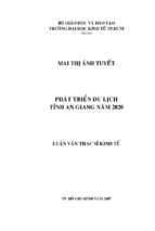 Luận văn thạc sĩ kinh tế phát triển du lịch tỉnh an giang năm 2020