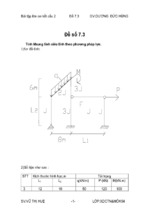 Tính khung siêu tĩnh theo phương áp lực   đề số 7.3