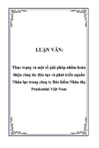 Thực trạng và một số giải pháp nhằm hoàn thiện công tác đào tạo và phát triển nguồn nhân lực trong công ty bảo hiểm nhân thọ prudential việt nam
