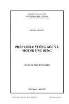 Phép chiếu vuông góc và một số ứng dụng