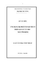 ứng dụng hệ phân tán để tối ưu thời gian xử lý cho máy tìm kiếm