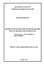 Tóm tắt luận án tiến sĩ khoa học vật liệu  nghiên cứu chế tạo ống nanô các bon bằng phương pháp cvd ứng dụng làm cảm biến khí nh3