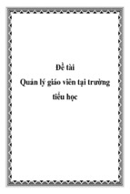 đề tài quản lý giáo viên tại trường tiểu học