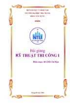 Bài giảng kỹ thuật thi công i hồ chí hận