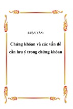 Chứng khóan và các vấn đề cần lưu ý trong chứng khóan