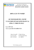 Kế toán doanh thu chi phi và xác định kết quả kinh doanh tại công ty tnhh tín phát