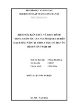 Khảo sát kiến thức và thực hành trong chăm sóc của người bệnh tai biến mạch máu não tại khoa y học cổ truyền bệnh viện twqđ 108