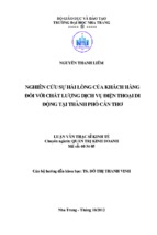 Nghiên cứu sự hài lòng của khách hàng đối với chất lượng dịch vụ điện thoại di động tại thành phố cần thơ