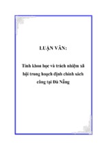 Tính khoa học và trách nhiệm xã hội trong hoạch định chính sách công tại đà nẵng