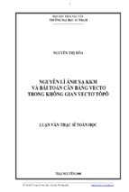 Nguyên lí ánh xạ kkm và bài toán cân bằng vectơ trong không gian vectơ tôpô