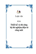 Thiết kế và thi công bộ thí nghiệm điện tử công suất