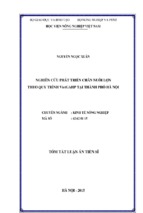 Tom tat luận án tiến sĩ kinh tế nông nghiệp nghiên cứu phát triển chăn nuôi lợn theo quy trình vietgahp tại thành phố hà nội