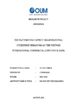 The factors that affect organizational citizenship behaviors at the viet nam international commercial joint stock bank