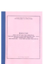 Phát triển khoa học và công nghệ giai đoạn 2006 2010 và định hướng phát triển khcn giai đoạn 2011 2015 trên địa bàn tỉnh lào cai