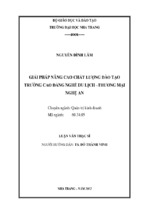 Giải pháp nâng cao chất lượng đào tạo trường cao đẳng nghề du lịch   thương mại nghệ an