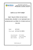 Thực trạng công tác kế toán doanh thu chi phí và xác định kết quả kinh doanh tại công ty cổ phần sơn hà sài gòn