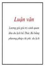 Lượng giá giá trị cảnh quan khu du lịch hồ thác bà bằng phương pháp chi phí du lịch