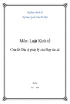 Tiểu luận luật kinh tế địa vị pháp lý của hợp tác xã