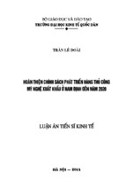 Luận án tiến sĩ hoàn thiện chính sách phát triển hàng thủ công mỹ nghệ xuất khẩu ở nam định đến năm 2020