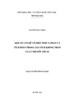 Một số vấn đề về phép tính vi phân và tích phân trong giải tích không trơn và lý thuyết tối ưu