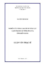 Nghiên cứu nâng cao chỉ số năng lực cạnh tranh cấp tỉnh (pci) của tỉnh kiên giang