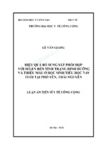 Luận án tiến sĩ y tế công cộng hiệu quả bổ sung sắt phối hợp với selen đến tình trạng dinh dưỡng và thiếu máu ở học sinh tiểu học